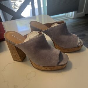 Lisa Vicky Nordstrom Shoes Joy-V Lavender Kid Suede Platform Slip-on Size 8.5